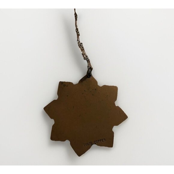 Solid Copper Vtg 60’s Statement Starburst Pendant Necklace Oversized Natural - Picture 4 of 5